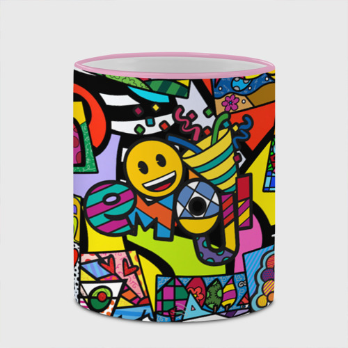 Кружка с полной запечаткой Romero Britto - emoji, цвет Кант розовый - фото 4