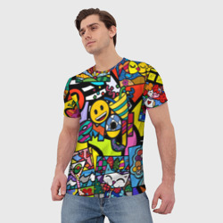 Мужская футболка 3D Romero Britto - emoji - фото 2