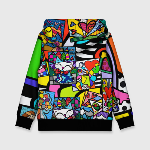 Детская толстовка 3D Romero Britto - emoji, цвет черный - фото 2