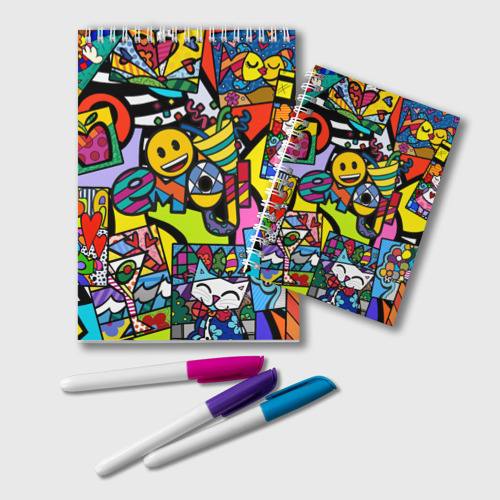 Блокнот Romero Britto - emoji, цвет крупная клетка