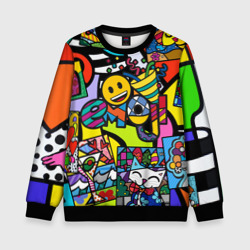 Детский свитшот 3D Romero Britto - emoji