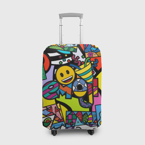 Чехол для чемодана 3D Romero Britto - emoji, цвет 3D печать