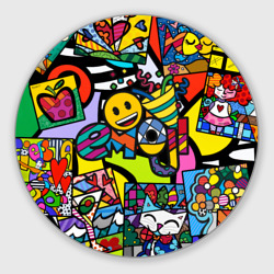 Круглый коврик для мышки Romero Britto - emoji