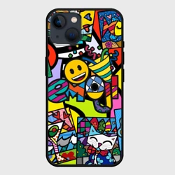 Чехол для iPhone 14 Romero Britto - emoji