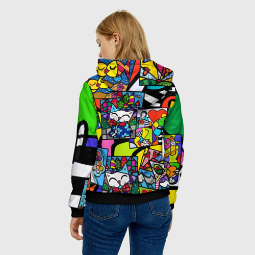 Женская толстовка 3D Romero Britto - emoji, цвет 3D печать - фото 4