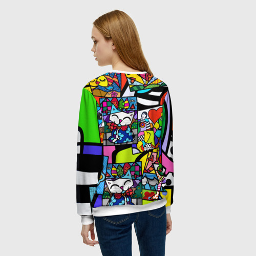 Женский свитшот 3D Romero Britto - emoji, цвет 3D печать - фото 4