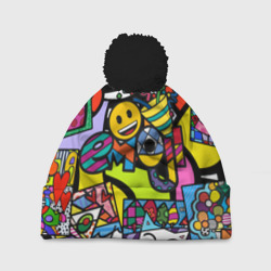 Шапка 3D c помпоном Romero Britto - emoji