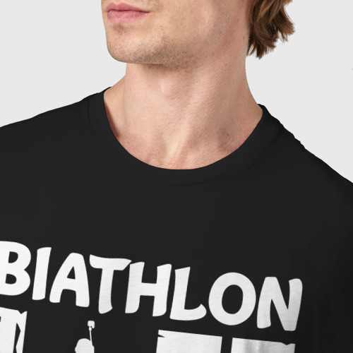 Мужская футболка хлопок Биатлон жизнь, цвет черный - фото 6