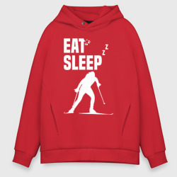 Мужское худи Oversize хлопок Ешь, Спи, Биатлон
