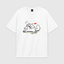 Мужская футболка Oversize хлопок texturе Кот Саймон Сердечко Love