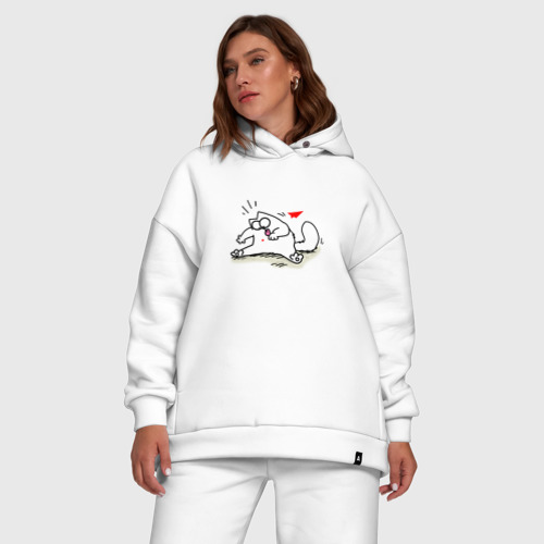 Женский костюм хлопок Oversize Кот Саймон Сердечко Love - фото 5