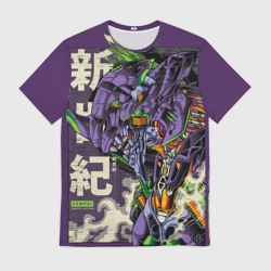Мужская футболка 3D Evangelion. Eva-01