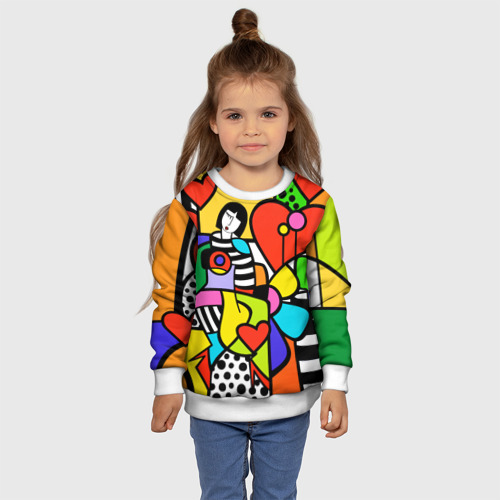 Детский свитшот 3D Romero Britto - Valentine's day, цвет 3D печать - фото 7