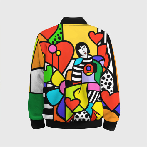 Детский бомбер 3D Romero Britto - Valentine's day, цвет черный - фото 2