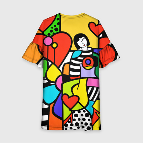 Детское платье 3D Romero Britto - Valentine's day, цвет 3D печать - фото 2