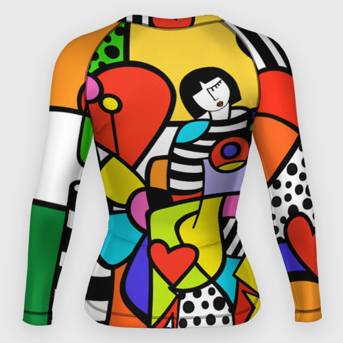 Женский рашгард 3D Romero Britto - Valentine's day, цвет 3D печать - фото 2