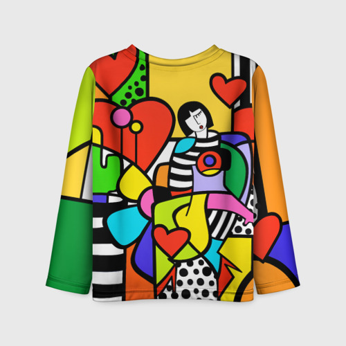 Детский лонгслив 3D Romero Britto - Valentine's day, цвет 3D печать - фото 2