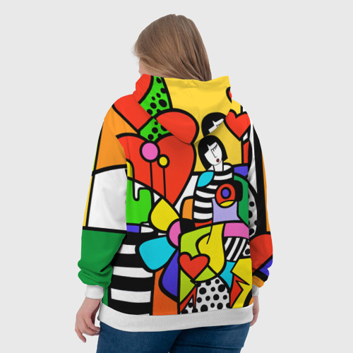 Женская толстовка 3D Romero Britto - Valentine's day, цвет 3D печать - фото 7