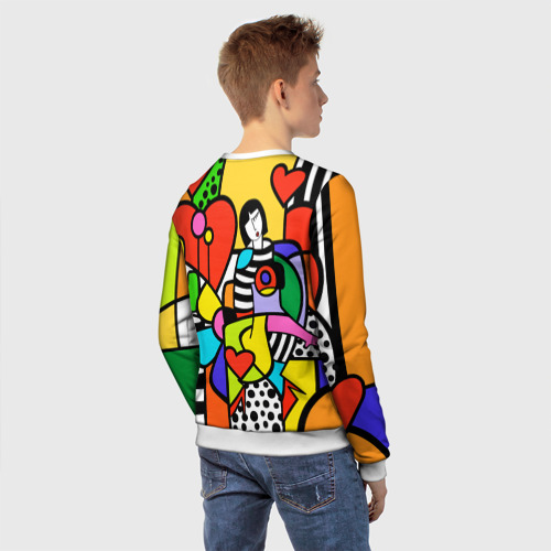 Детский свитшот 3D Romero Britto - Valentine's day, цвет 3D печать - фото 4