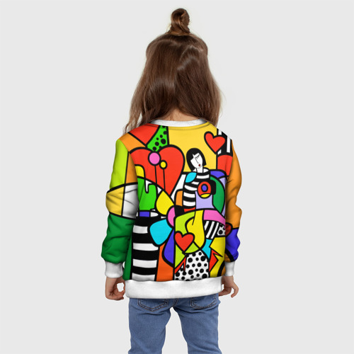 Детский свитшот 3D Romero Britto - Valentine's day, цвет 3D печать - фото 8