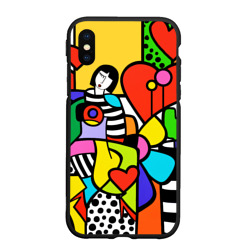 Чехол для iPhone XS Max матовый Romero Britto - Valentine's day