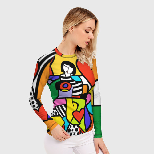 Женский рашгард 3D Romero Britto - Valentine's day, цвет 3D печать - фото 3