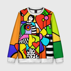 Детский свитшот 3D Romero Britto - Valentine's day