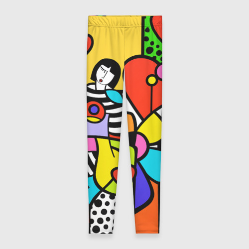 Леггинсы 3D Romero Britto - Valentine's day, цвет 3D печать