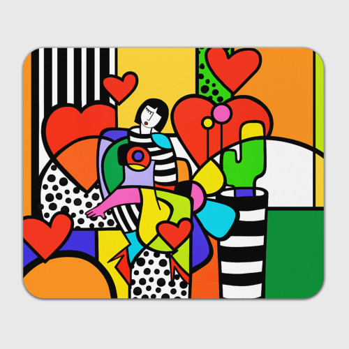 Прямоугольный коврик для мышки Romero Britto - Valentine's day