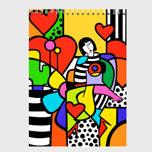 Скетчбук Romero Britto - Valentine's day, цвет белый - фото 2