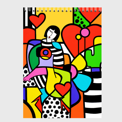 Скетчбук Romero Britto - Valentine's day, цвет белый