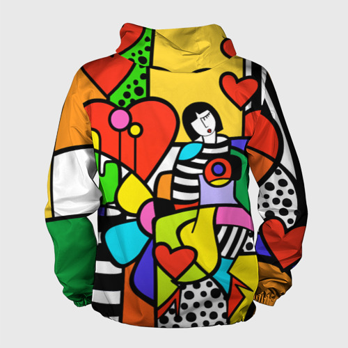 Мужская ветровка 3D Romero Britto - Valentine's day, цвет белый - фото 2