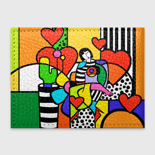 Обложка для студенческого билета Romero Britto - Valentine's day, цвет синий - фото 2