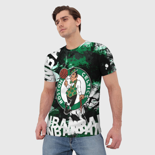 Мужская футболка 3D Бостон Селтикс , Boston Celtics, цвет 3D печать - фото 3
