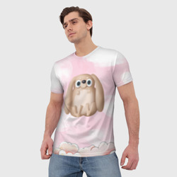 Мужская футболка 3D Большой забавный заяц - фото 2