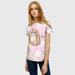 Женская футболка 3D Большой забавный заяц - фото 2