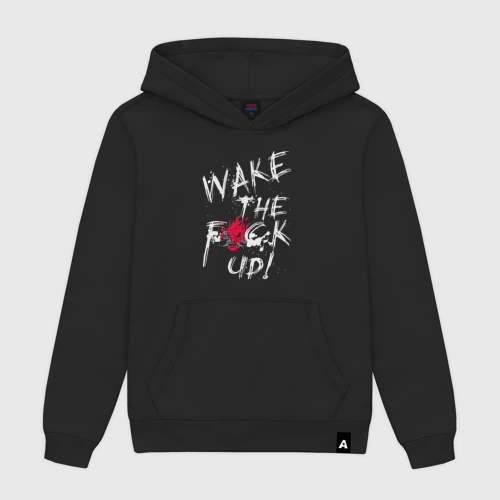 Мужская толстовка хлопок "wake the f*ck Up!" Cyberpunk Киберпанк