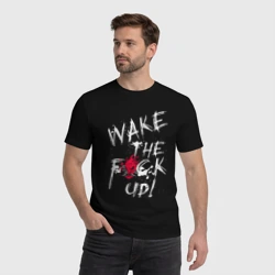 Мужская футболка хлопок "wake the f*ck Up!" Cyberpunk Киберпанк - фото 2