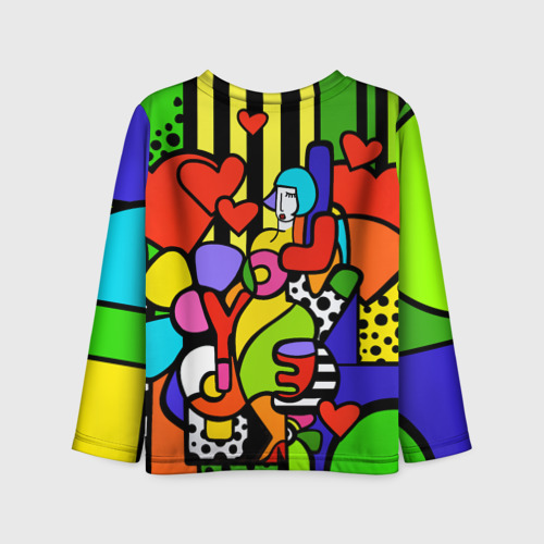 Детский лонгслив 3D Romero Britto - love you, цвет 3D печать - фото 2