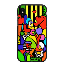 Чехол для iPhone XS Max матовый Romero Britto - love you