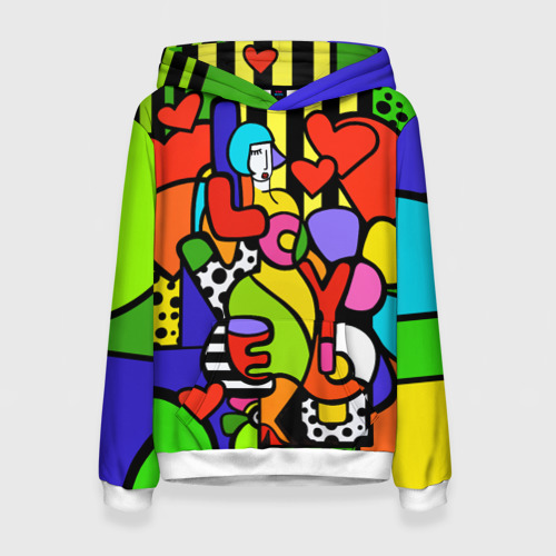 Женская толстовка 3D Romero Britto - love you, цвет 3D печать