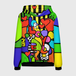 Мужская толстовка 3D Romero Britto - love you