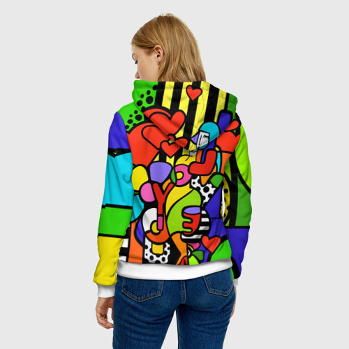 Женская толстовка 3D Romero Britto - love you, цвет 3D печать - фото 4