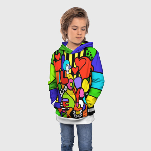 Детская толстовка 3D Romero Britto - love you - фото 3