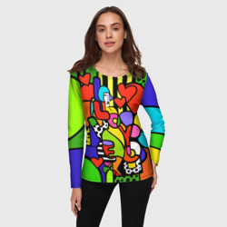 Женский лонгслив 3D Romero Britto - love you - фото 2