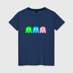 Женская футболка хлопок Pac man - play Для двоих