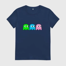 Женская футболка хлопок Pac man - play Для двоих