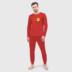 Мужская пижама с лонгсливом хлопок Pac - man Для пары - фото 2