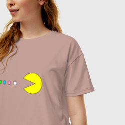 Женская футболка хлопок Oversize Pac - man Для пары - фото 2