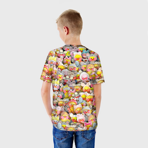 Детская футболка 3D с принтом Уточки Лалафанфан, вид сзади #2
